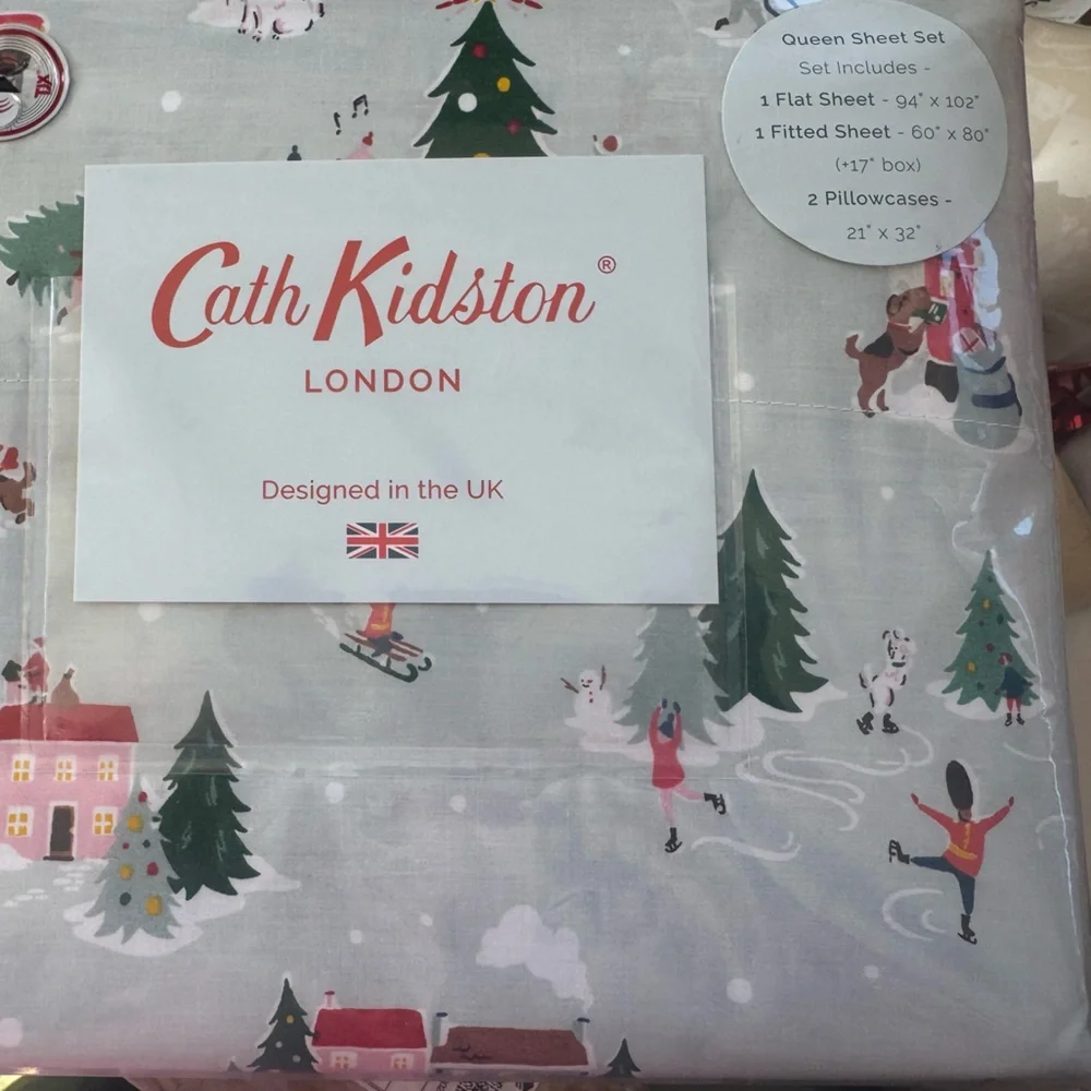 Cath Kidston “snow day” queen sheet set!So cute &  comfy⛸️🌲⛄️zoom in for details
